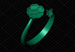 flower ring with gem Free 3D model