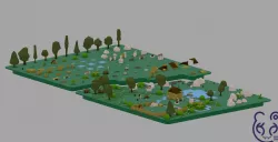 Forest Farm Super Low-Poly Tiled Assets Pack - 102 items Free low-poly  3D model
