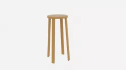  Free High Stool  Free low-poly  3D model