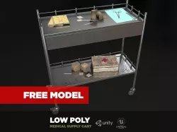 Free Medical Supply Cart  Free low-poly  3D model