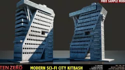 FREE MODERN SCI-FI BUILDING Free 3D model