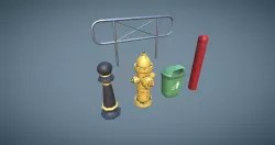Free Street Props Free low-poly  3D model
