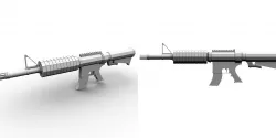 Gun Modeling in Maya Low-poly  3D model