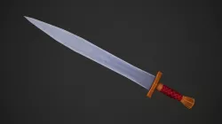 Hand Painted Low Poly Sword Free low-poly  3D model