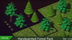 Handpainted Forest Pack v1 Free low-poly  3D model