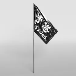 Hong Kong Extradition Law Flag Free low-poly  3D model