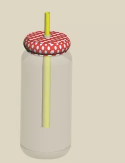 Jar with straw 3D model