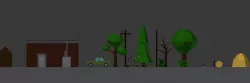 kitchen hall bedroom bathroom different trees plants poles  Free low-poly  3D model