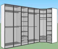 L shape closet  Free 3D model