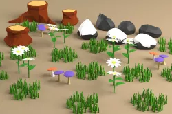 lanscape nature pack Low-poly  3D model