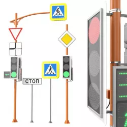 LED Traffic Light Low-poly  3D model