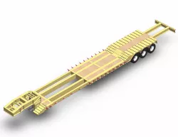 Low bed extensible semi trailer Free 3D model