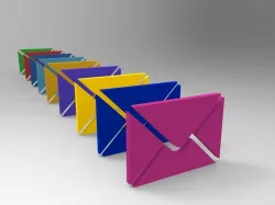 Low Poly Email Icon With Many Colors Low-poly  3D model