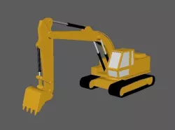 Low Poly Excavator VR  AR   Low-poly  3D model
