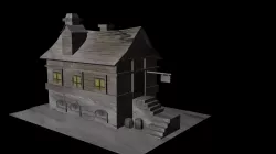 Low poly model of MMO House 4 3D model