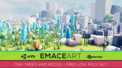 Low Poly Nature Project - Starter Tiny Trees and Rocks Set Free low-poly  3D model