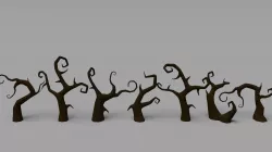 Low Poly Spooky Tree Pack Low-poly  3D model