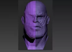 Low poly Thanos Head Model Free 3D model