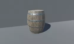 Low-Polygon wooden barrel Free low-poly  3D model