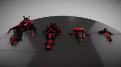 LowPoly Spaceships Free low-poly  3D model