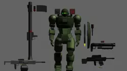 Mecha Mobile Suit-Krieger  Free low-poly  3D model