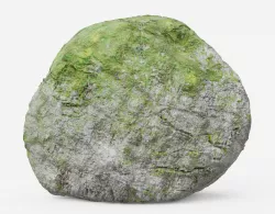 Mossy Boulder Low-poly  3D model