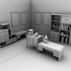 Music Library Low-poly  3D model