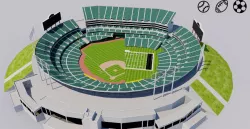 Oakland - Alameda County Coliseum Low-poly  3D model