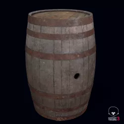 Old Whiskey Barrel Free low-poly  3D model