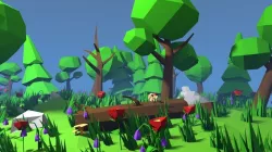 Pack mushrooms trees flowers grass  stones Free low-poly  3D model
