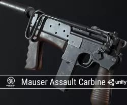 PBR Mauser M712 Assault Carbine Low-poly  3D model