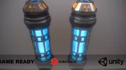 PBR Retro Sci-Fi Energy Cell UPDATED VERSION Free low-poly  3D model