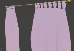 Pink Peach Curtains Free 3D model