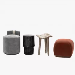 poufs and stool 3D model