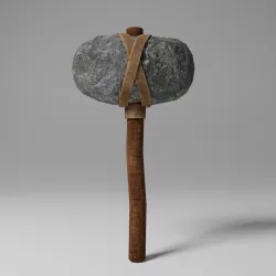 Primitive Neanderthal Axe Free 3D model
