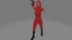 Red Female Commando Assassin Free 3D model