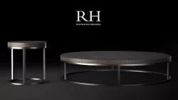 RH Nicholas Round Side and Coffee Modern Tables Free 3D model