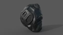 Sci-Fi Robotic Helmet Free low-poly  3D model