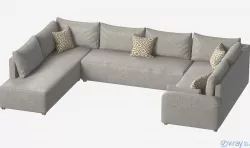 Sectional Sofa Low-poly  3D model