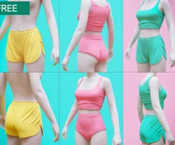Shorts and Undergarment Free 3D model