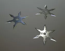 Shuriken with six blades Low-poly  3D model