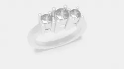 Silver Diamond Ring Free 3D model