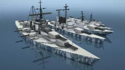 Simple Warships Game Models Free low-poly  3D model