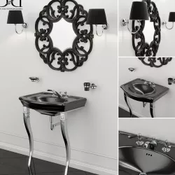 sink NEW ETOILE MARLENE CONSOLE and mirror Black AMELIE Devon  3D model