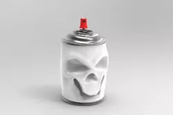 skull spray paint  Free 3D model