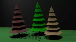 Spruce trees Free low-poly  3D model