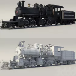 steam train Low-poly  3D model