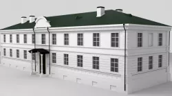 stone building the end of the XVIII - the beginning of XIX  Low-poly  3D model