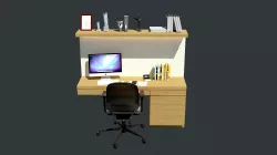 Study table 001 Free low-poly  3D model