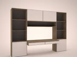 Study table and book shelf Free 3D model